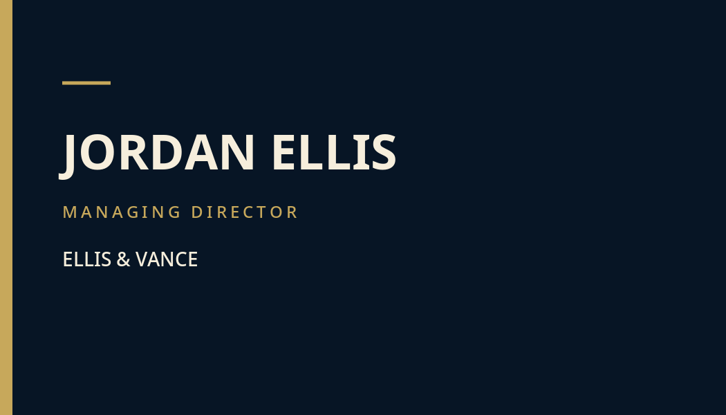 Executive Navy business card preview
