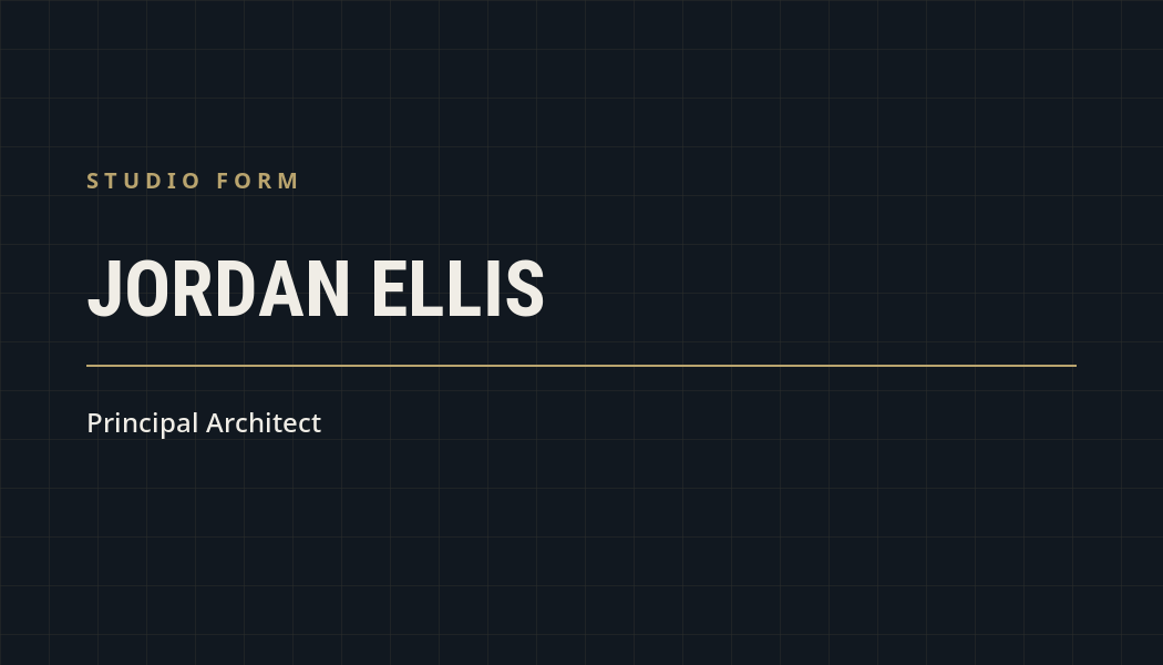 Studio Form Architecture business card preview