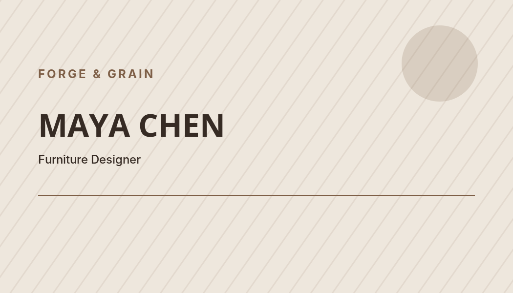 Forge & Grain Artisan & Maker business card preview