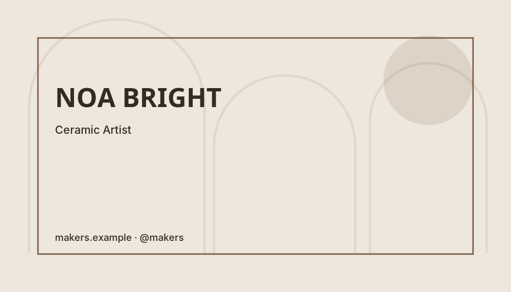 Makers Artisan & Maker business card preview