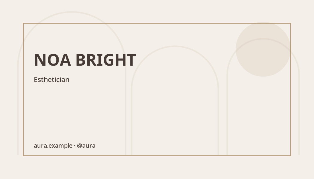 Aura Beauty & Spa business card preview