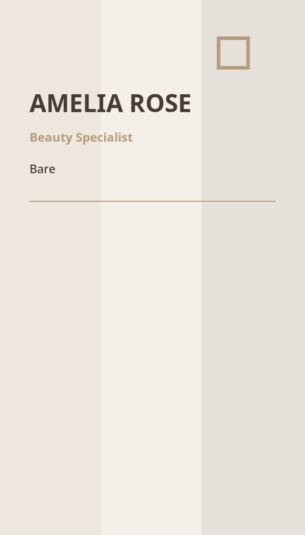 Bare Beauty & Spa business card preview