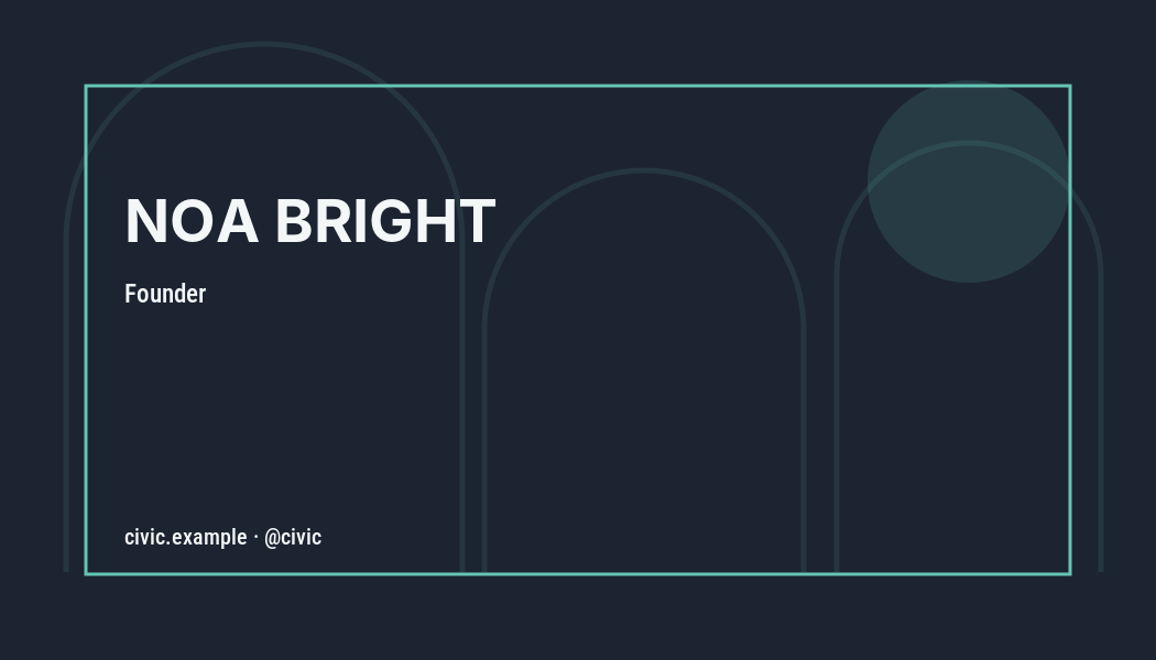 Civic Business business card preview