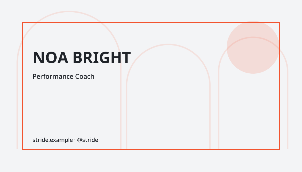 Stride Fitness business card preview