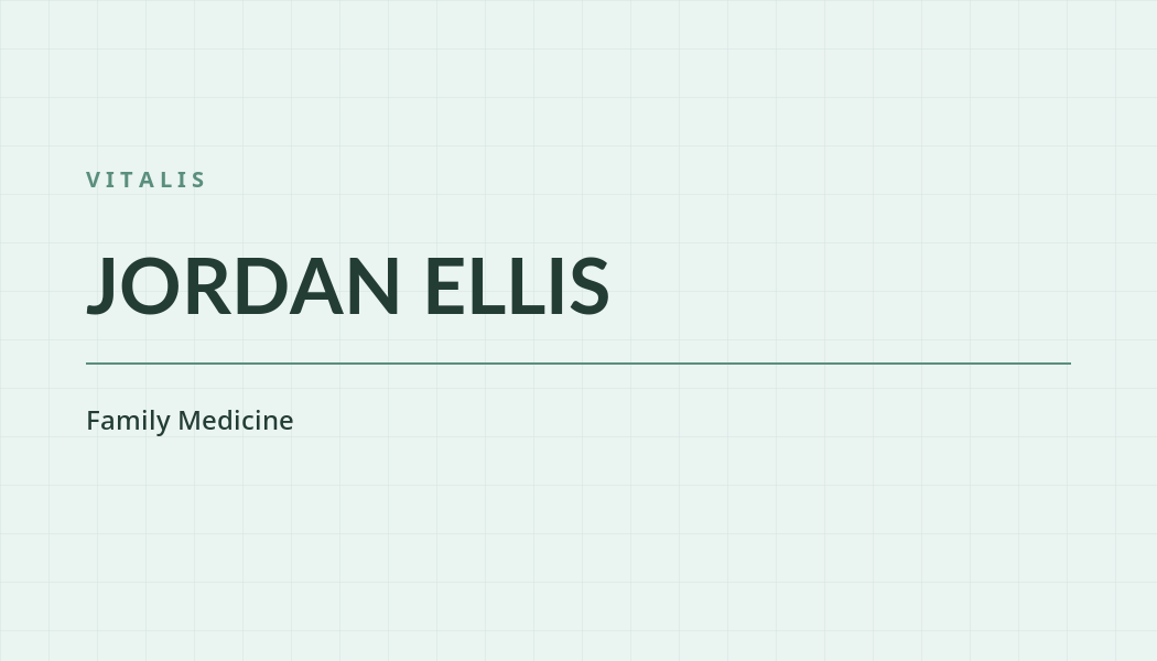 Vitalis Healthcare business card preview