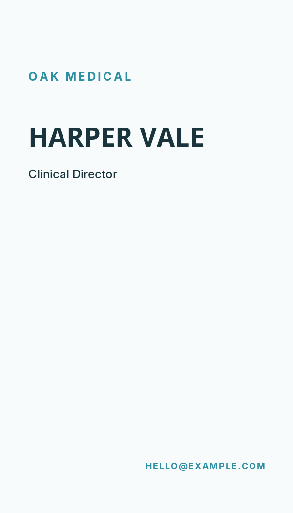 Oak Medical Healthcare business card preview