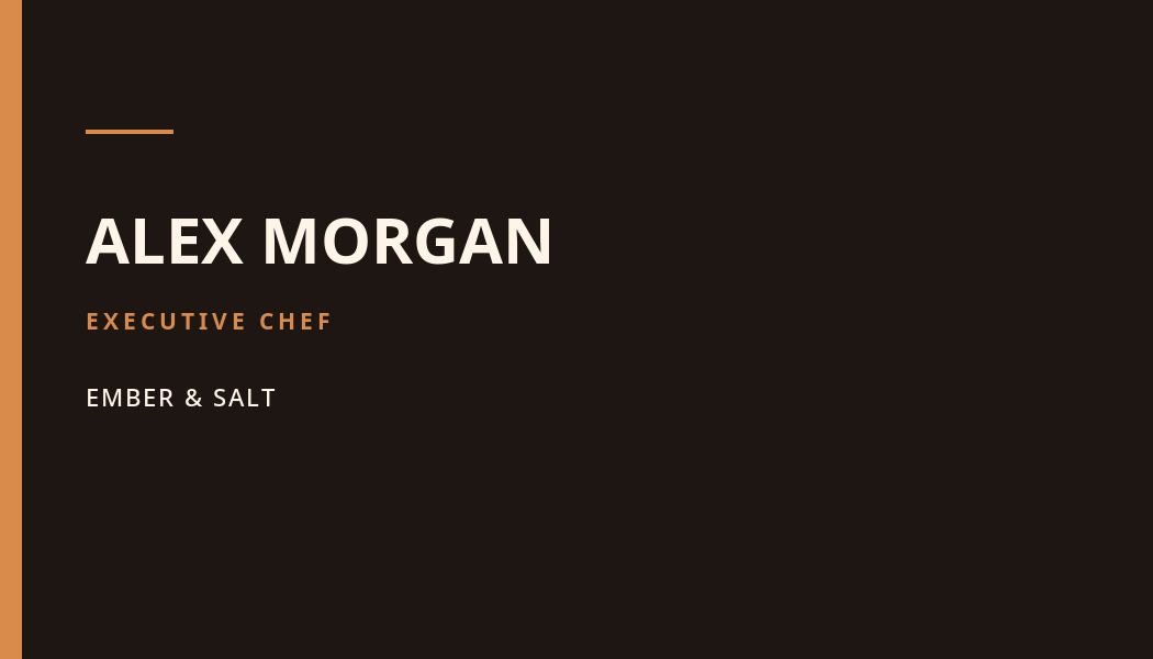 Ember & Salt Hospitality business card preview