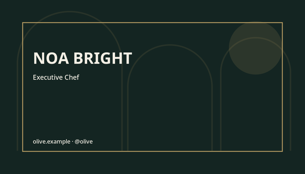 Olive Hospitality business card preview