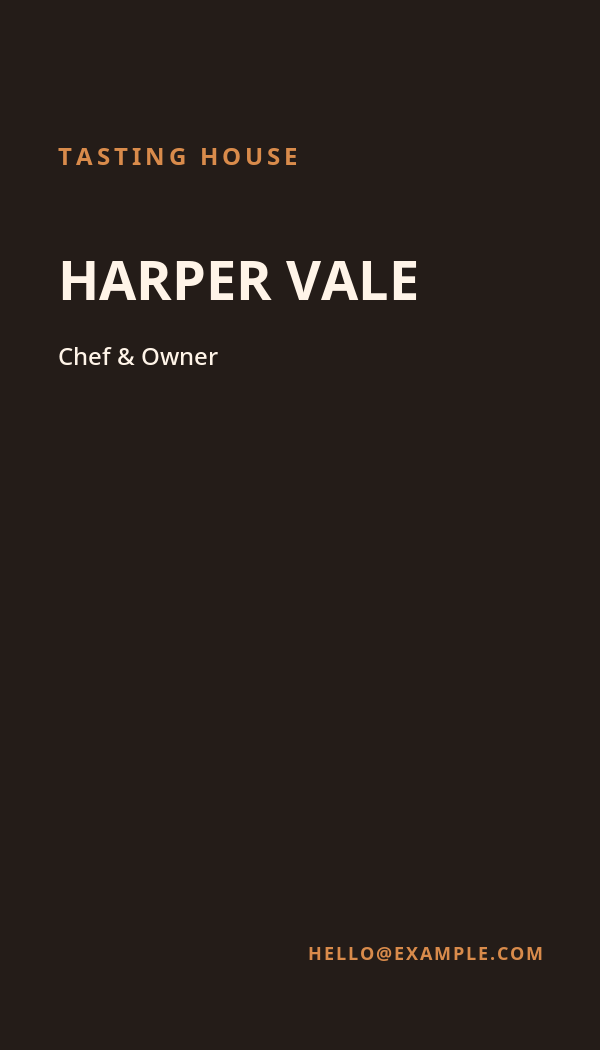 Tasting House Hospitality business card preview
