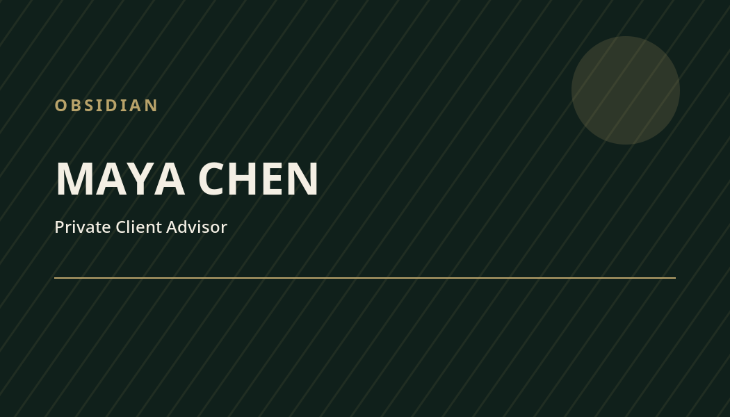 Obsidian Luxury business card preview