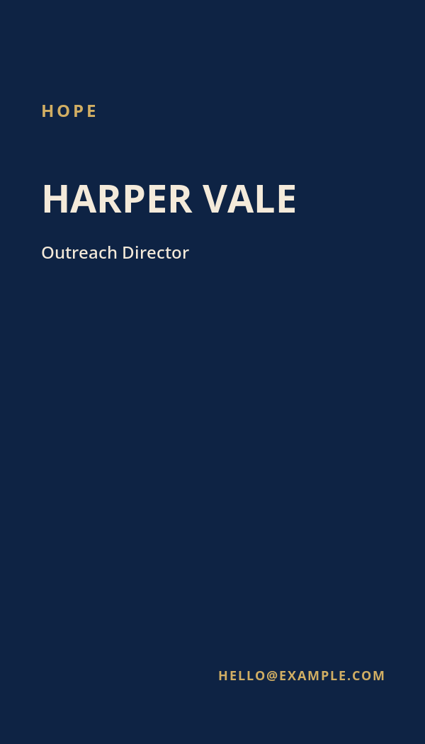 Hope Ministry business card preview