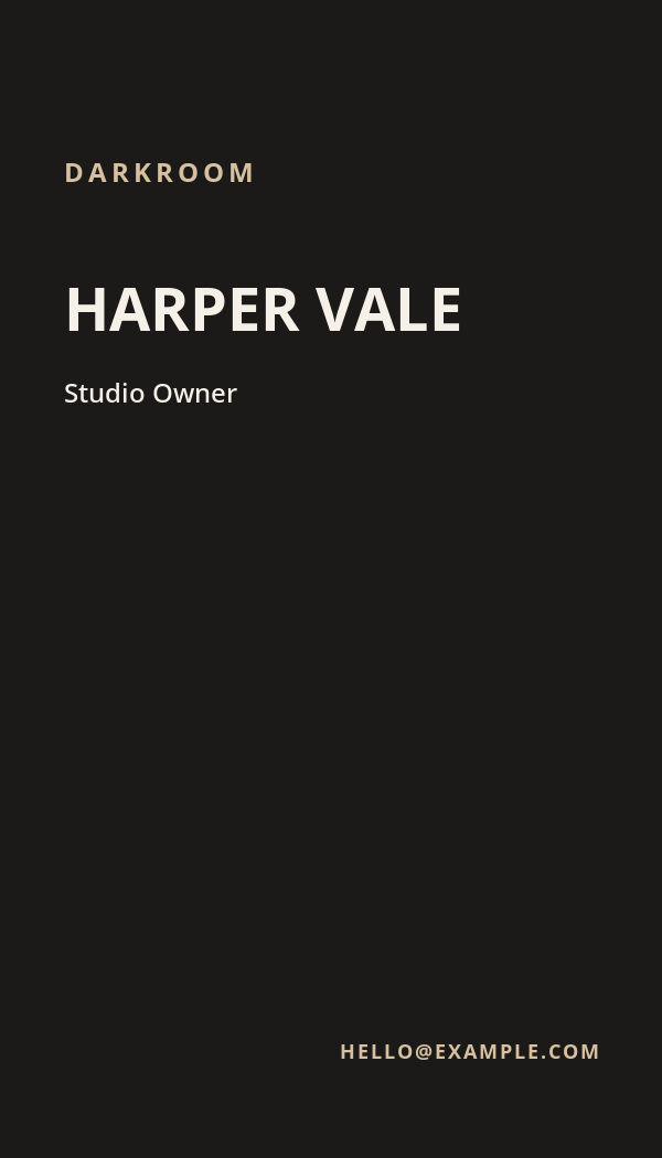 Darkroom Photography business card preview