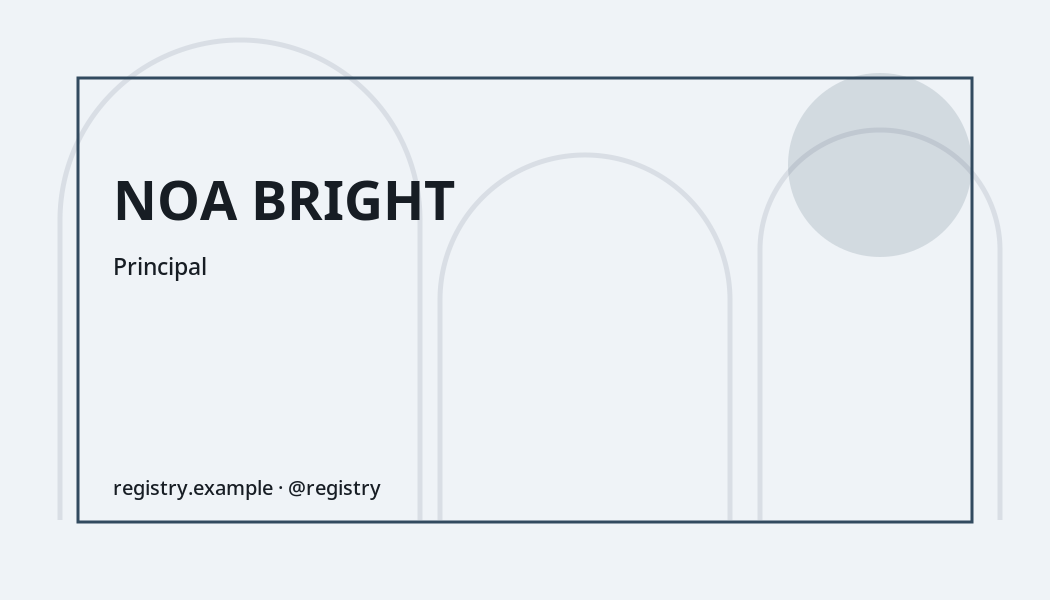Registry Professional business card preview