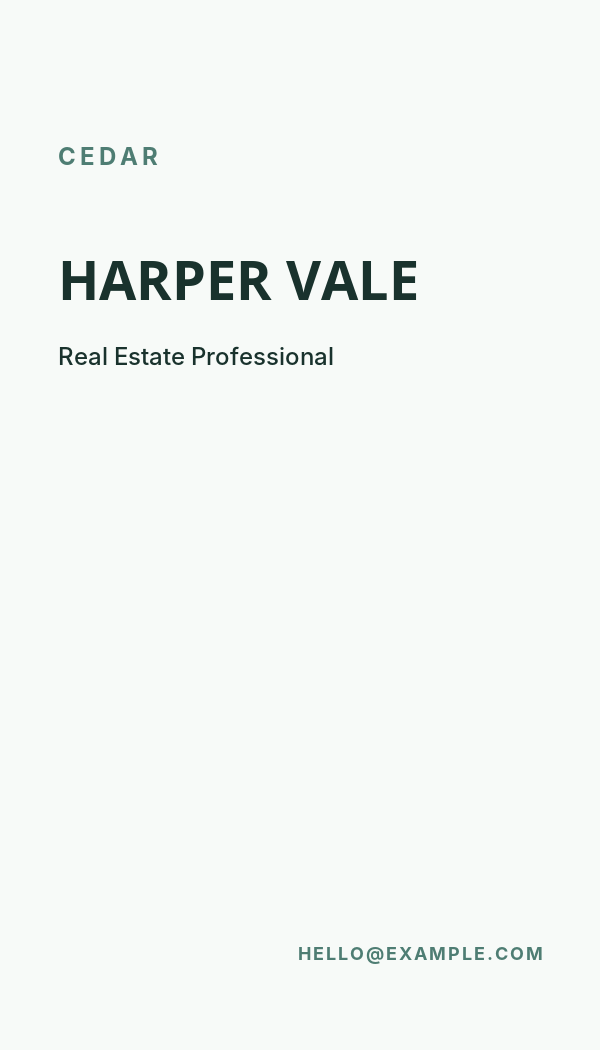 Cedar Real Estate business card preview