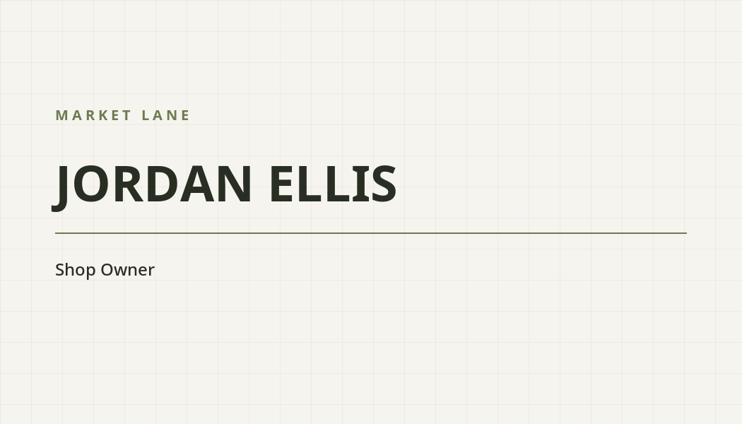 Market Lane Retail business card preview