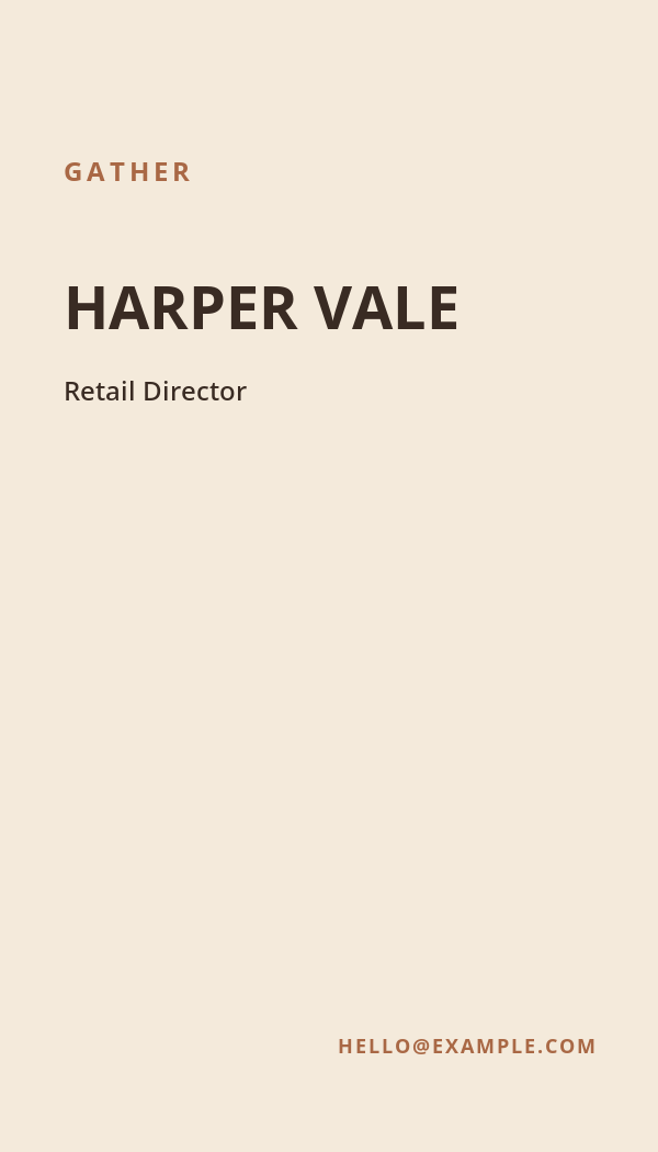 Gather Retail business card preview