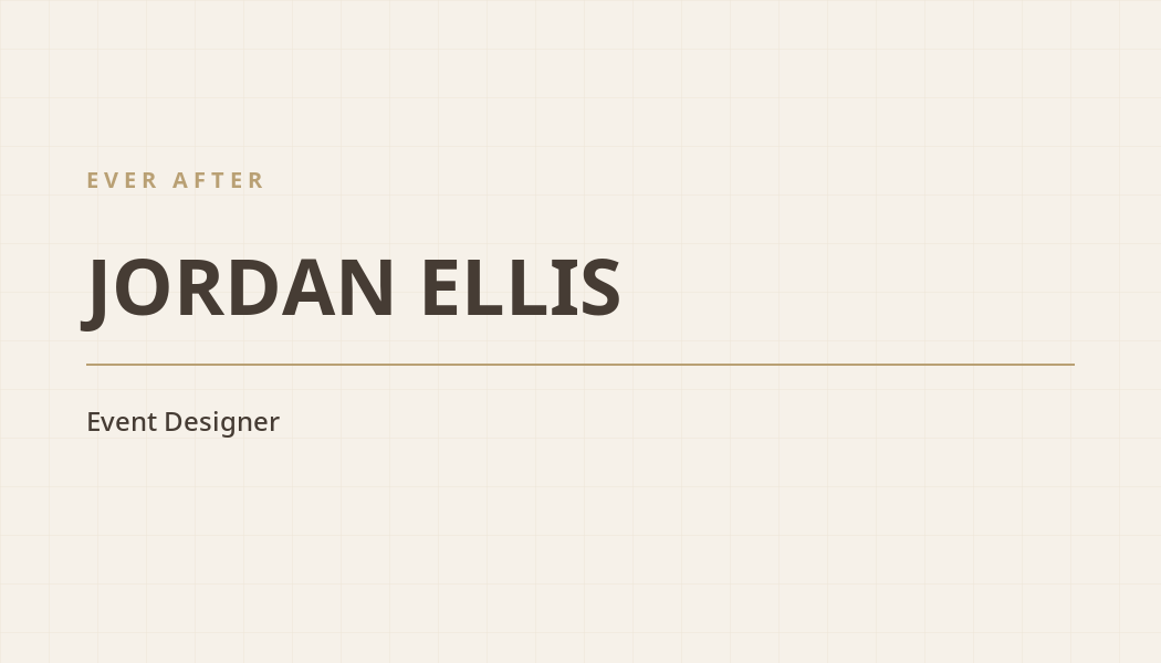 Ever After Wedding business card preview
