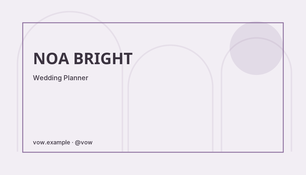 Vow Wedding business card preview