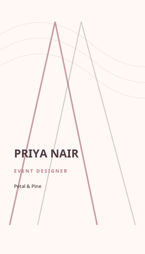 Petal & Pine Wedding business card preview
