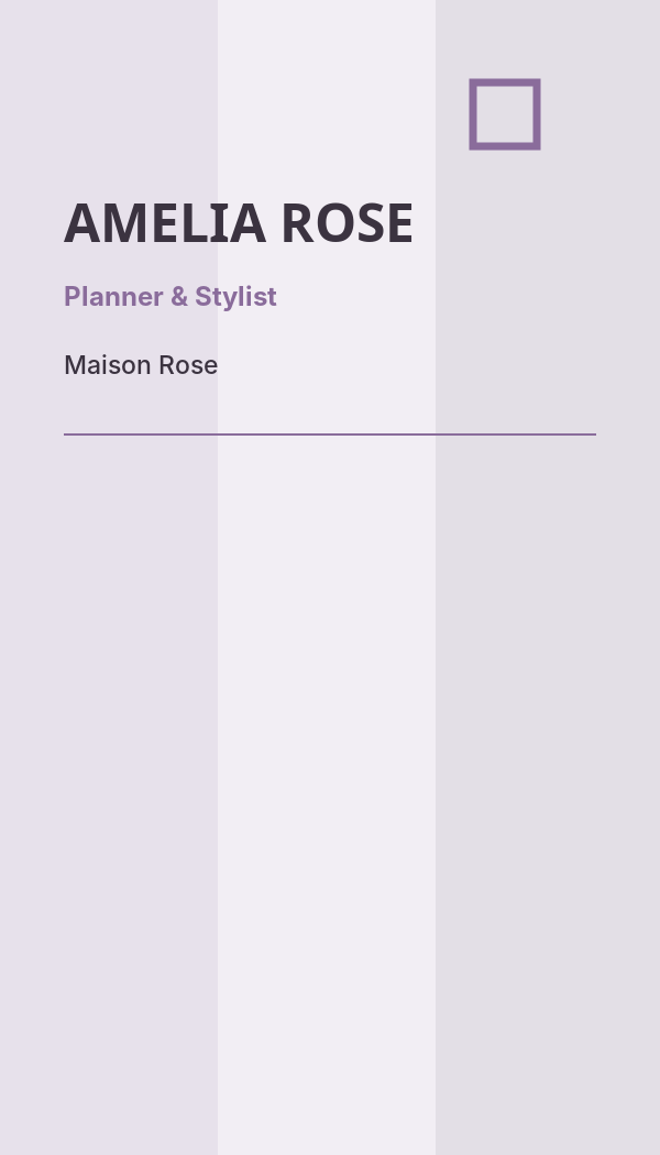 Maison Rose Wedding business card preview